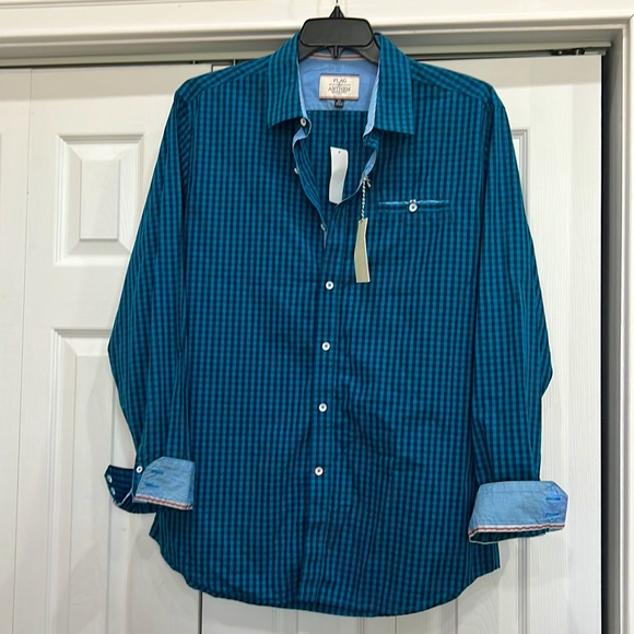 Men’s Flag and Anthem check collared button down - Picture 3 of 5